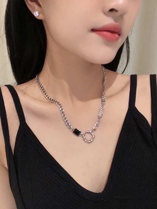 钛钢锆石项链 欧美嘻哈潮牌情侣锆石项链小众设计高级男女锁骨链#情侣项链 #潮牌男女同款 #嘻哈 #酷女孩穿搭 #早秋中性风穿搭