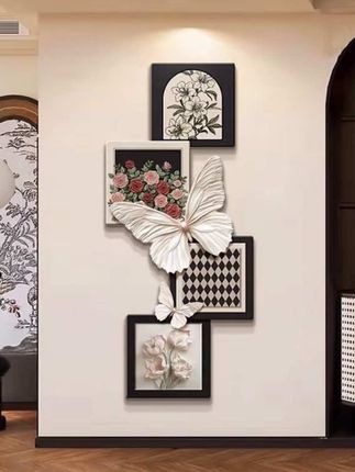 法式中古风玫瑰蝴蝶led氛围灯高级感客厅玄关装饰画 #玄关画 #灯光画 #家居挂画 #空间美学 #软装搭配