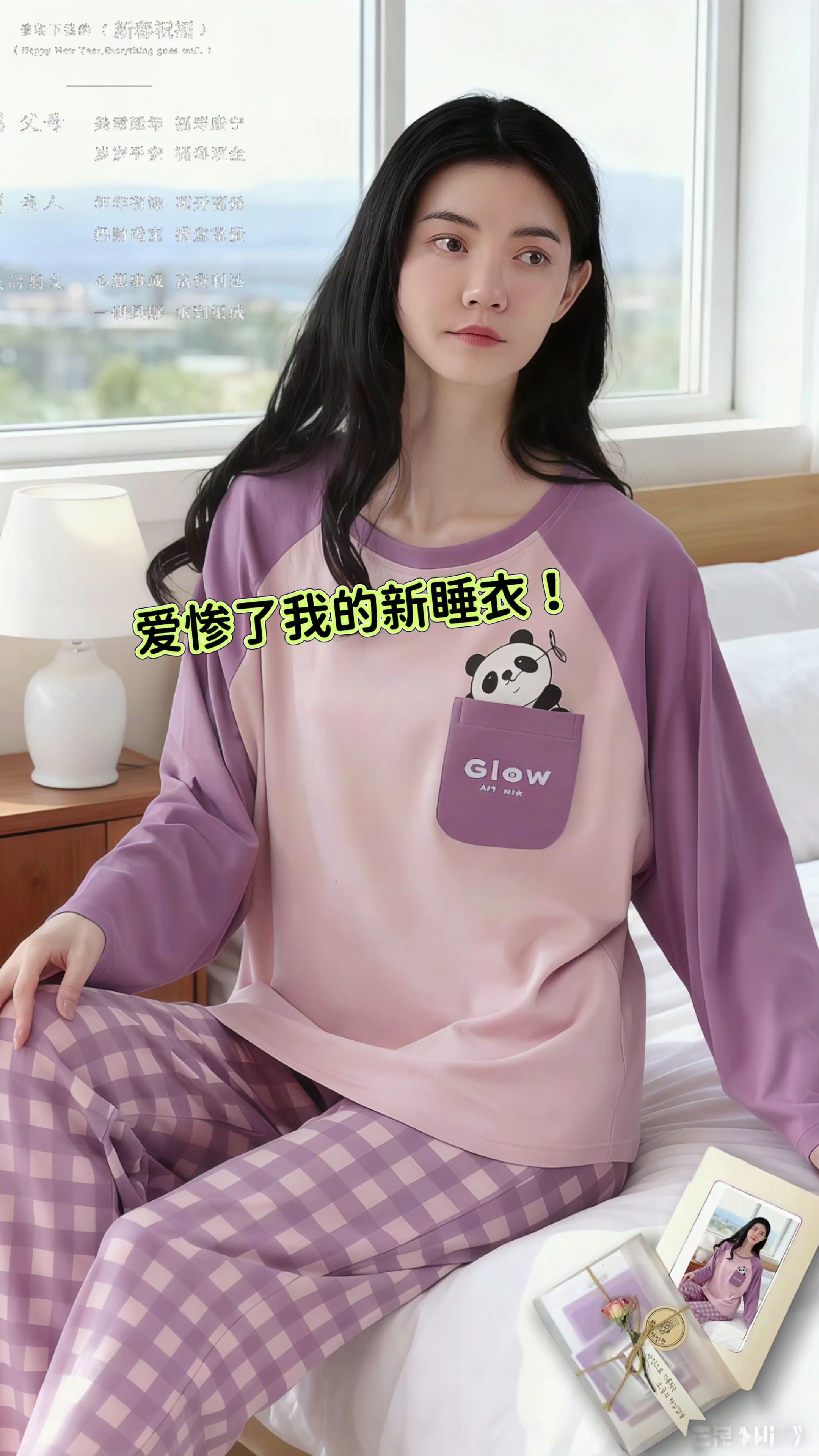 #睡衣家居服#睡衣套装家居服#在家也要美美哒#长袖睡衣套装#猫人长袖带胸垫睡衣套装女 长袖家居服女