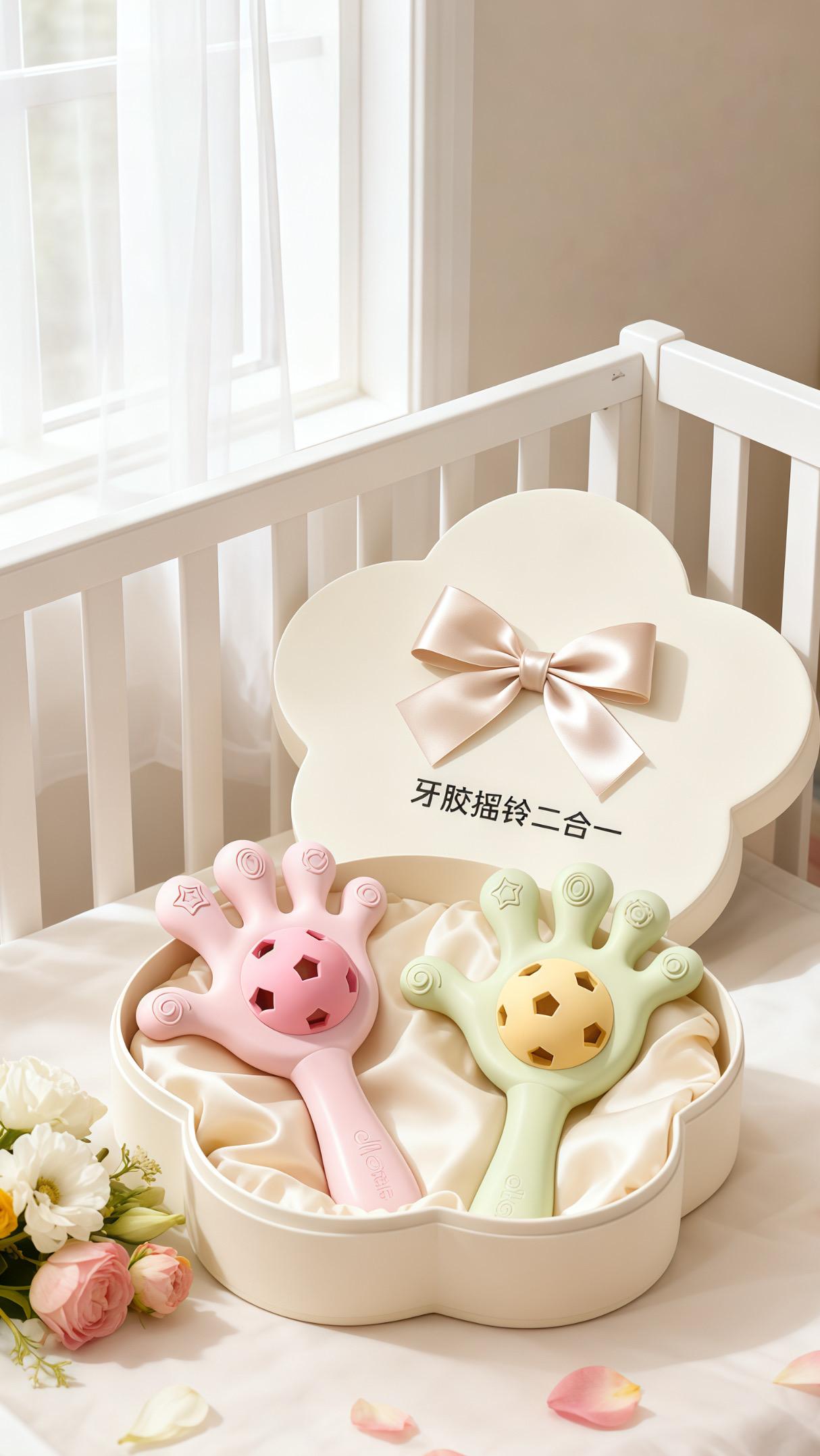 以前总觉得“妈妈”只是一个称呼,直到你用小小的拳头第一次碰到我的脸,直到我在无数个深夜里,一边哼着不成调的歌,一边轻轻拍着你的背。原来成为妈妈,是突然有了软肋,也突然有了对抗全世界的勇气。#蒂乐 #婴儿摇铃 #益智玩具 #抓握练习 #牙胶