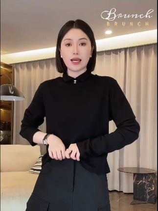 米可/MK-2747YF【小翻领长袖T恤打底】时尚休闲百搭秋季新款T恤#高级感穿搭 #通勤搭配 #显瘦穿搭 #时尚休闲百搭 #T恤