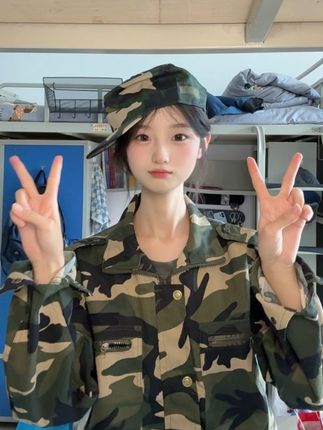 一日军人🪖 谁当军嫂#军训 #萌妹子