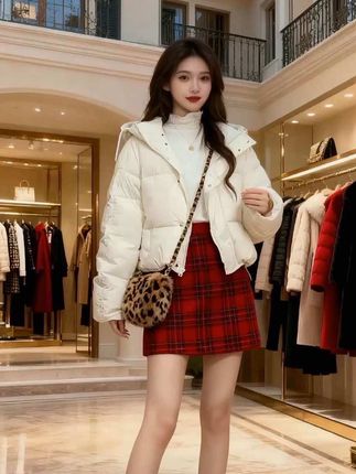 白色短款连帽面包服 #面包服 #秋冬穿搭 #显瘦穿搭 #保暖又好看 #秋冬穿搭大揭秘 @DOU+小助手