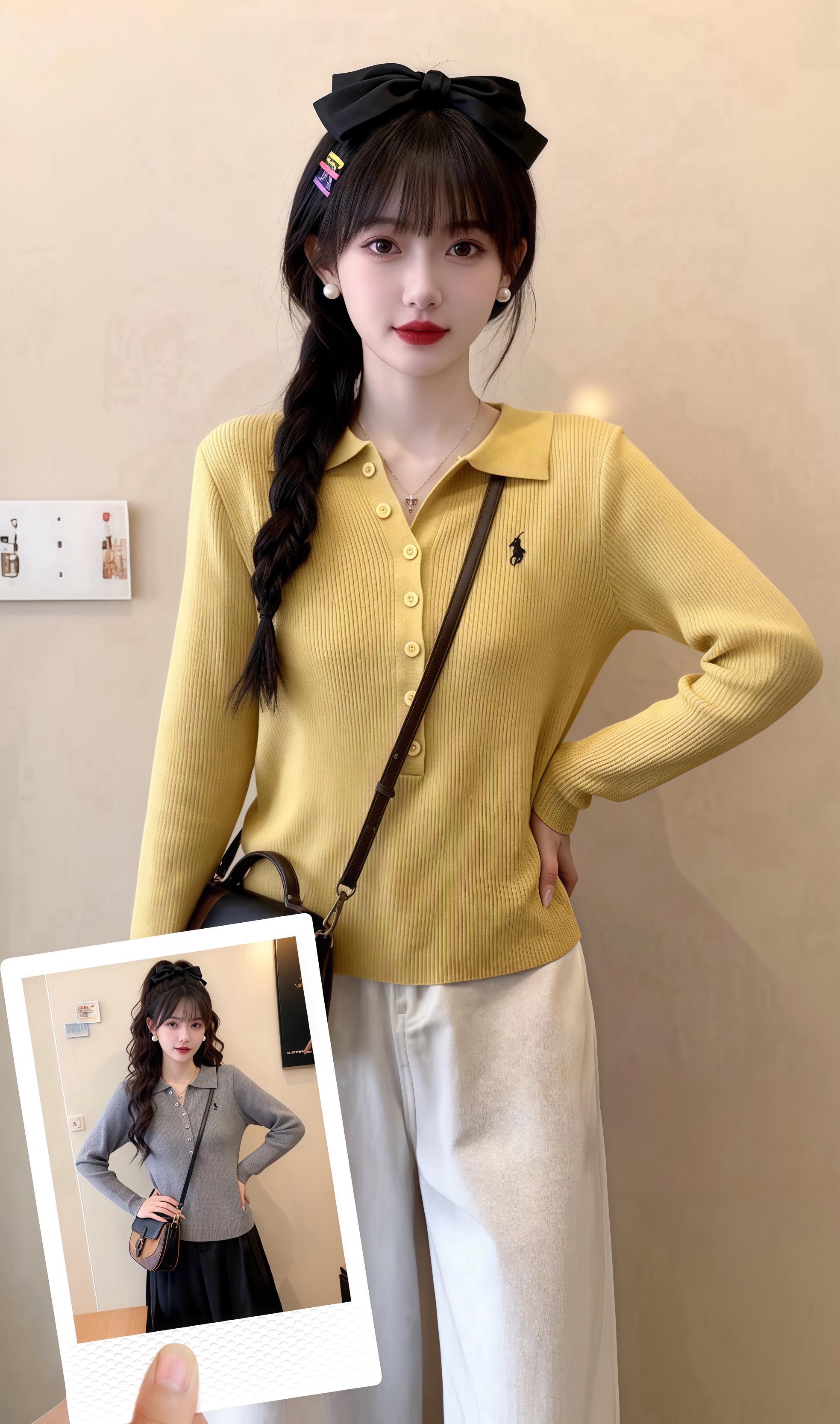 一件针织衫的风格魔法 这件Polo领针织衫是风格的多面手。明黄色款搭配白裤,是街头的活力风景;灰色款配黑裙,卷发与精致挎包又显优雅,适配职场的干练。一件衣衫,两种韵味,在甜与雅的切换间,尽展穿搭的巧思与魅力。#晒晒我的秋日穿搭 #面料柔软舒适 #秋冬都市硬核穿搭 #大码女装 #谁穿谁好看 @DOU+小助手 @抖加🔥上热门🔥dou+🔥热点宝