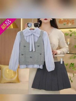 女童春秋款套装2025新款女孩时髦洋气秋装甜美衣服女孩学院风穿搭#女童学院风穿搭 #女童套装秋装 #女童秋季新款