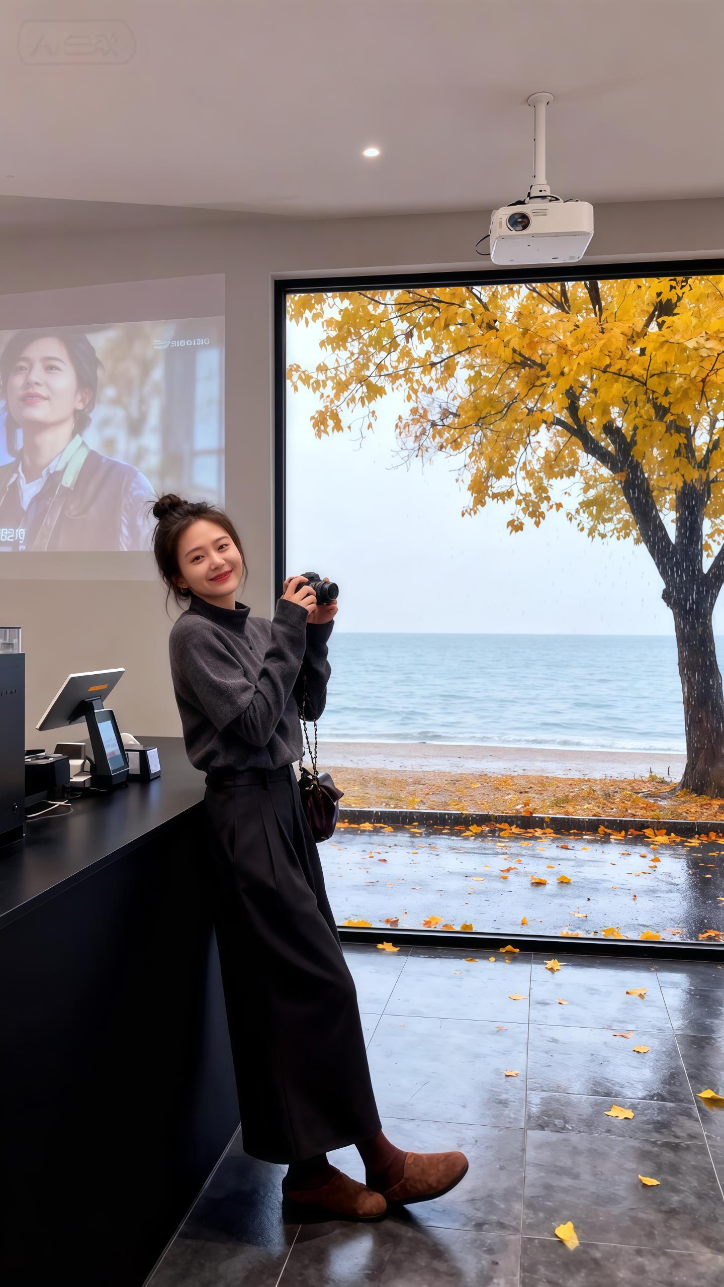 秋日私语 深灰高领衫温柔裹住脖颈,似把秋的私语拢入怀。黑色阔腿裤随步履轻摆,如秋水漾开涟漪。棕褐鞋子踩过,像给落叶的舞蹈伴奏。抱猫时,衣袂与软毛相衬;举相机时,线条和光影交融;倚柜时,又和喵星人一同,成了书与花的温柔注脚,在秋日里织就独属的恬静篇章。 #秋日穿搭 #氛围感穿搭 #温柔系穿搭 #ootd每日穿搭 #秋季时尚