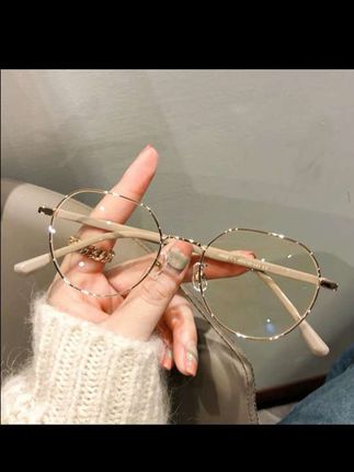 金丝奶咖小脸高清防蓝光眼镜多边形看手机抗疲劳平光镜#素颜神器 #保护眼睛全靠你了 #抗疲劳眼镜 #护眼爱眼 #防蓝光眼镜