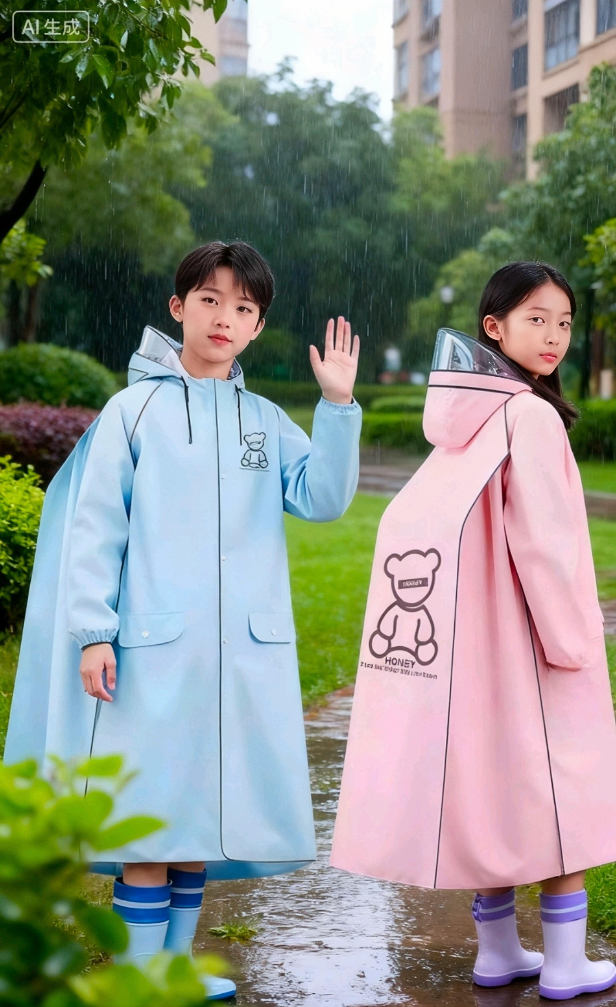#儿童雨衣 #儿童加大加厚雨衣#带书包位的儿童雨衣 #学生好物 #实用好物