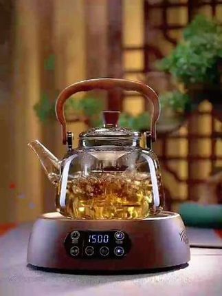 木把玻璃提梁壶家用小型电陶炉煮茶器烧水壶大容量保温玻璃茶壶#玻璃茶具 #泡茶神器 #茶壶茶具 #电陶炉煮茶壶#保温玻璃茶壶