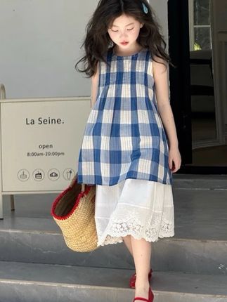 女童套装夏款新款洋气童装小女孩夏季背心半身裙儿童两件套薄#夏季穿搭 #高品质童装 #萌娃穿搭 #女童穿搭 #女童套装