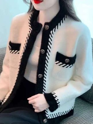 法式气质女士短外套春秋季春装女装新款宽松水貂毛洋气上衣 #优雅气质 #高级感穿搭 #减龄气质 #法式气质 #宽松短款外套