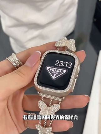适用于AppleWatch10带钻保护壳S9苹果手表S8边框iwatch76se半包硬壳#applewatch保护壳 #iwatch保护壳 #手表保护壳 #壳膜一体表壳 #数码科技