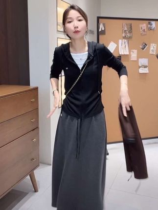 IMFLY金小金自制女装 半身裙DYQ792秋冬气质通勤风抽 #休闲减龄穿搭 #高级感 #谁穿谁好看系列