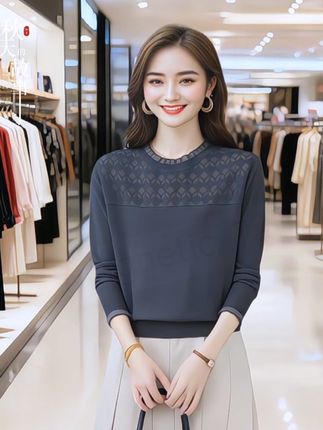 长袖女秋季菱形薄款毛针织衫女套头时尚宽松镂空百搭春秋打底上衣 #气质穿搭 #针织衫 #打底衫 #优雅气质#谁穿谁好看