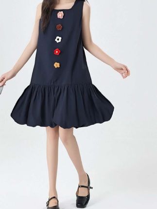 女大童多色花朵无袖连衣裙#夏季穿搭 #女童穿搭 #套装穿搭 #甜美穿搭 #显瘦连衣裙