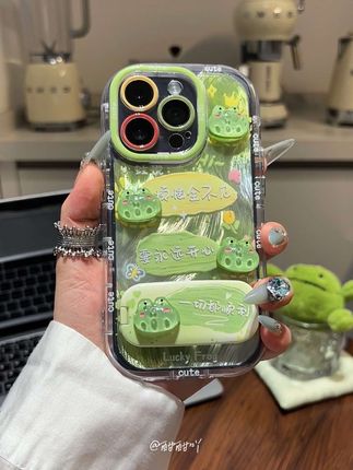 烦恼全不见立体小青蛙壳壳🐸~好治愈好喜欢!支架打开还是补妆小镜子 #手机壳 #支架手机壳 #仙女必备 #快分享给你的好友