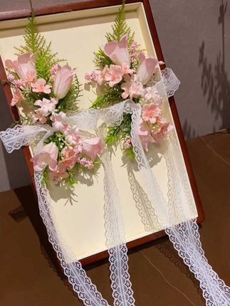 #法式浪漫 #少女感写真#粉色蕾丝发带发夹#甜美发夹