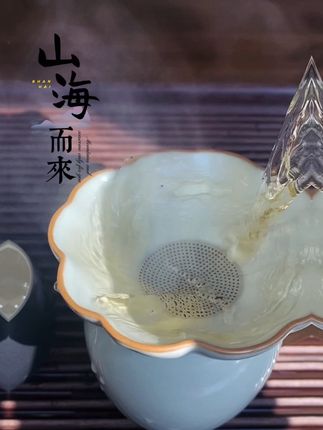 米黄开片汝窑茶漏,像把山海揉进茶汤里。全瓷滤净尘嚣,开片纹路藏着时光故事。为一杯纯粹奔赴,恰似为你勇敢而来~#山海而来 #轻奢茶具