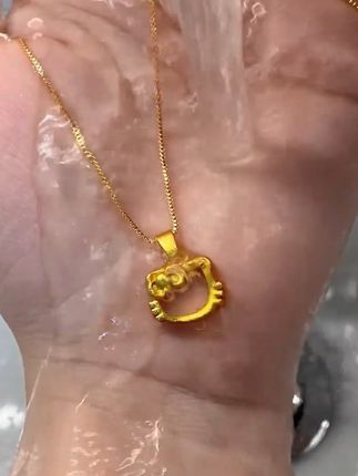 铜合金项链 【KT家族】金色可爱HelloKitty项链小众高级感女友礼物#项链 #吊坠