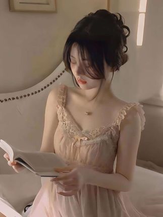 新款公主风女士睡衣蕾丝花边网纱蝴蝶结家居服可外穿睡裙#公主风睡衣 #可外穿家居服 #仙女睡衣 #居家穿搭 #好物推荐 @抖音创作小助手 @DOU+小助手