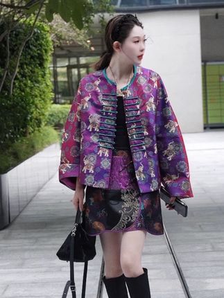 蜀锦·锦象!桑蚕丝新中式外套!GZ6731 #高级感穿搭 #新中式穿搭 #国风古韵 #轻奢女装 #桑蚕丝上衣