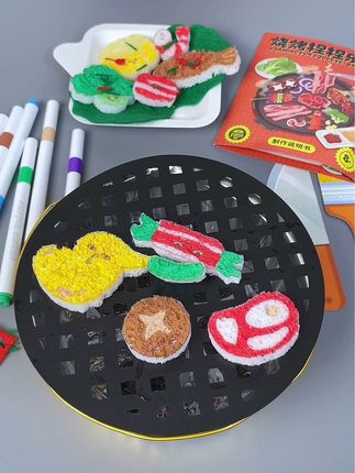 #烧烤捏捏乐 #新奇特创意 #发泡肌理画