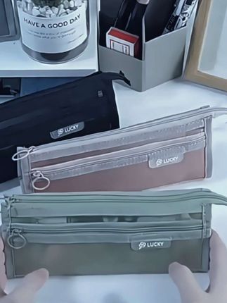 笔袋透明网纱学生考试专用文具袋,儿童铅笔袋,双层大容量文具盒DDV#无人机推荐 #全新路虎 #路虎揽胜 #路虎汽车 #无人机拍摄