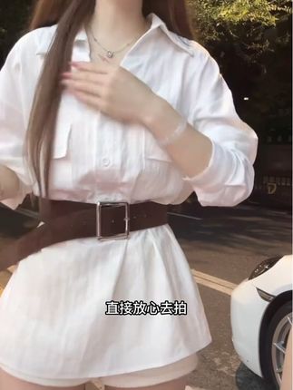 #夏季穿搭 #显瘦搭配 #甜妹风 #夏日穿搭 #小个子显高显瘦穿搭 洋气韩系翻领长袖法式通勤衬衣