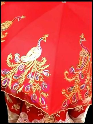 结婚红伞婚伞新娘伞红色出嫁伞婚庆用中式婚礼陪嫁出门红雨伞喜伞#东方美 #红色喜庆 #秀出新国风