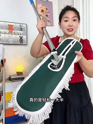 平板拖把大号尘推工厂酒店大排拖家用强力吸尘商用长拖布地拖布头#拖把#拖地#平板拖把#工厂直发