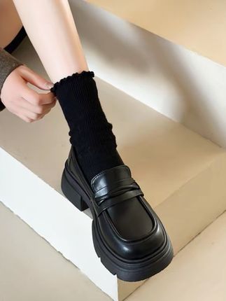 百搭厚底乐福鞋 #一脚蹬皮鞋 #厚底乐福鞋 #百搭女鞋 #工作鞋不累脚 #春秋单鞋
