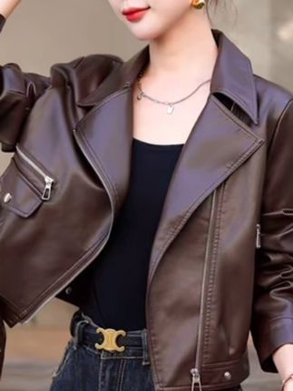 #穿搭 皮衣外套女秋冬款,加绒不加绒都有赶快进来看看啦#皮衣 #皮衣外套 #皮衣夹克