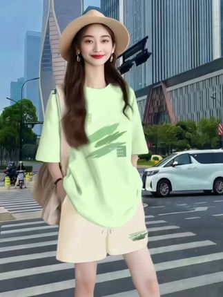#运动套装 #宽松显瘦 #夏天穿什么#短袖短裤两件套 #轻奢女装