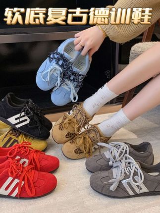 复古德训鞋小众拼色阿甘鞋女2025年秋季新款软底休闲运动鞋#阿甘鞋女 #复古德训鞋女 #休闲运动鞋推荐 #软底德训鞋