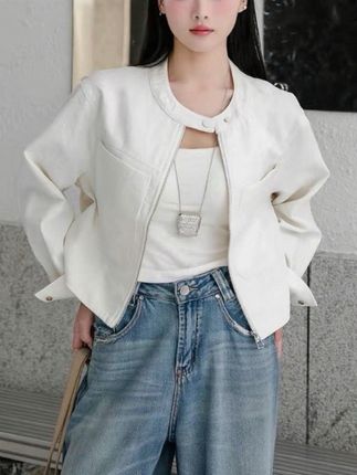 夹克纯色棒球服外套女款早秋季2025新款小个子设计感小香风上女#夹克外套#棒球服#早秋穿搭 #小个子#设计感