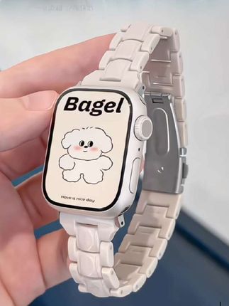 适用苹果ApplewatchS10/9/8SEultra手表表带细款树脂糖果亚克力