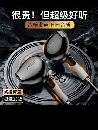 柏林之声耳机有线入耳式type-c接口圆孔适用华为oppo小米手机安卓