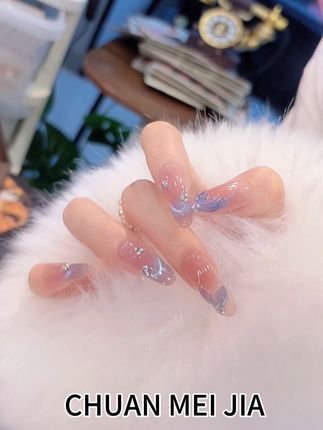 新款蓝猫眼人鱼 温柔又高级#美甲💅 #美甲分享 #仙女必备 #美出高级感 #显白美甲