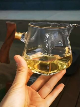 漫佳 六角木璃公道杯 高硼硅耐热玻璃 中式高档 鑫凤祥 ≈400ml#公道杯#茶具好物推荐 #茶生活 #品茶静心 #茶具好物推荐