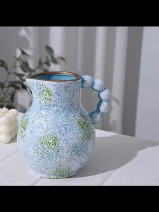 【海盐青波-法式奶壶口花瓶】法式提手花瓶陶瓷花器摆件客厅花瓶#花瓶 #创意花瓶摆件 #提手花瓶 #陶瓷花瓶 #平价好物