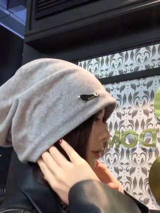 大头围堆堆帽女秋冬季保暖护耳月子帽冷帽显脸小包头帽大号大码#帽子 #堆堆帽