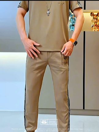 男士冰丝运动短袖长裤套装#夏季穿搭 #品质男装 #面料柔软舒适 #运动套装#夏季新款