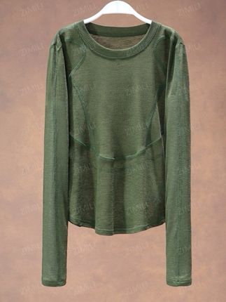 【亮哥女装】2025秋冬新品砂绿色网纱时尚休闲高弹打底上衣10082-A4