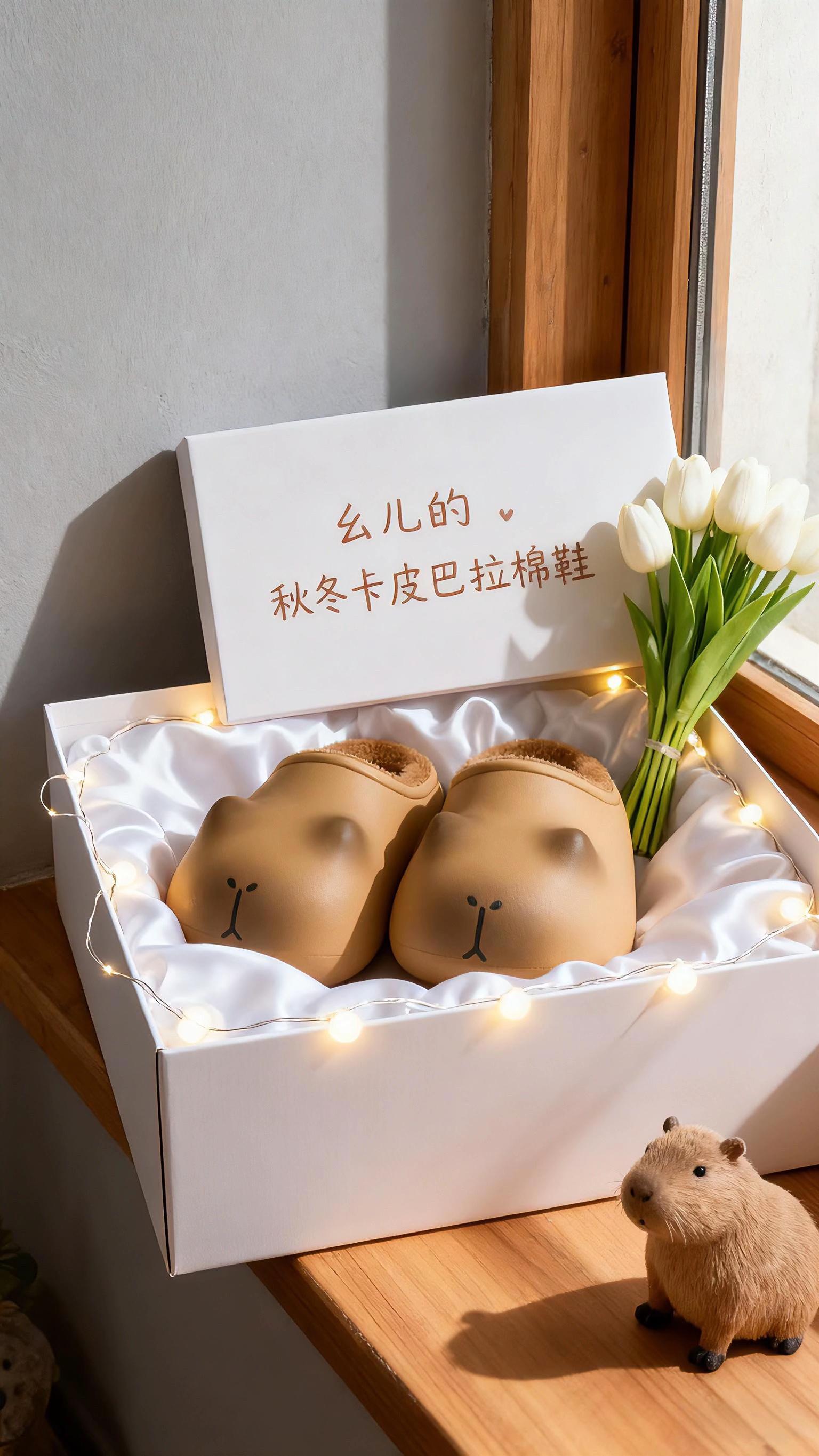 🔥卡皮巴拉爱好者狂喜!秋冬棉拖太治愈~软乎乎的卡皮巴拉造型,萌到心化 外层防水耐脏,内里加绒暖呼呼 礼盒装还带小串灯,送自己或闺蜜都超有仪式感 秋冬踩上它,脚暖了,心也被可爱填满啦✨ #秋冬棉拖 #宝妈 #宝妈情感共鸣 #哎呦喂你鞋真好看 #卡皮巴拉 @抖加🔥上热门🔥dou+🔥热点宝