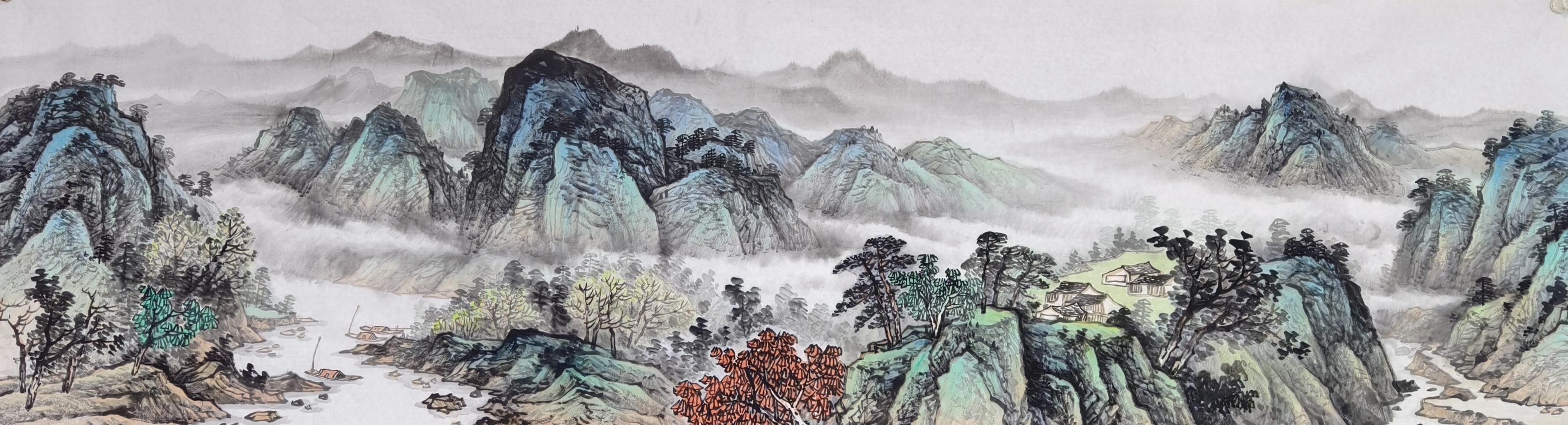 故川山水画。#画画 #热点#故川山水画 #画家故川 #画家郭画