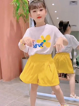 夏季女童套装新款儿童短袖短裤中大童运动两件套#夏季穿搭 #高品质童装 #潮童穿搭 #萌娃穿搭 #生女儿就要这样穿