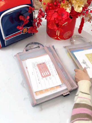 学科分类袋网纱白纱科目袋双层大容量文件袋A4透明手提加宽学校 #好物推荐🔥 #收纳袋 #文件袋 #收纳整理 #文具用品