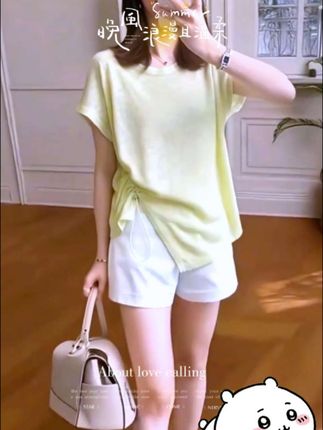 【品牌黑标旗舰店品质】2025夏装凉感冰爽雪花棉T恤短袖设计感上衣#穿搭 #夏季穿搭 #休闲减龄穿搭 #小个子穿搭 #凉感t恤