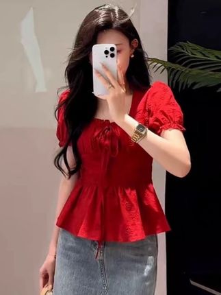 大码温柔风气质修身显瘦2025夏季新款短袖衬衫女设计感法式上衣#夏季穿搭 #夏天该有的样子 #适合大码女生的夏季连衣裙测评 #今日穿搭 #显瘦搭配