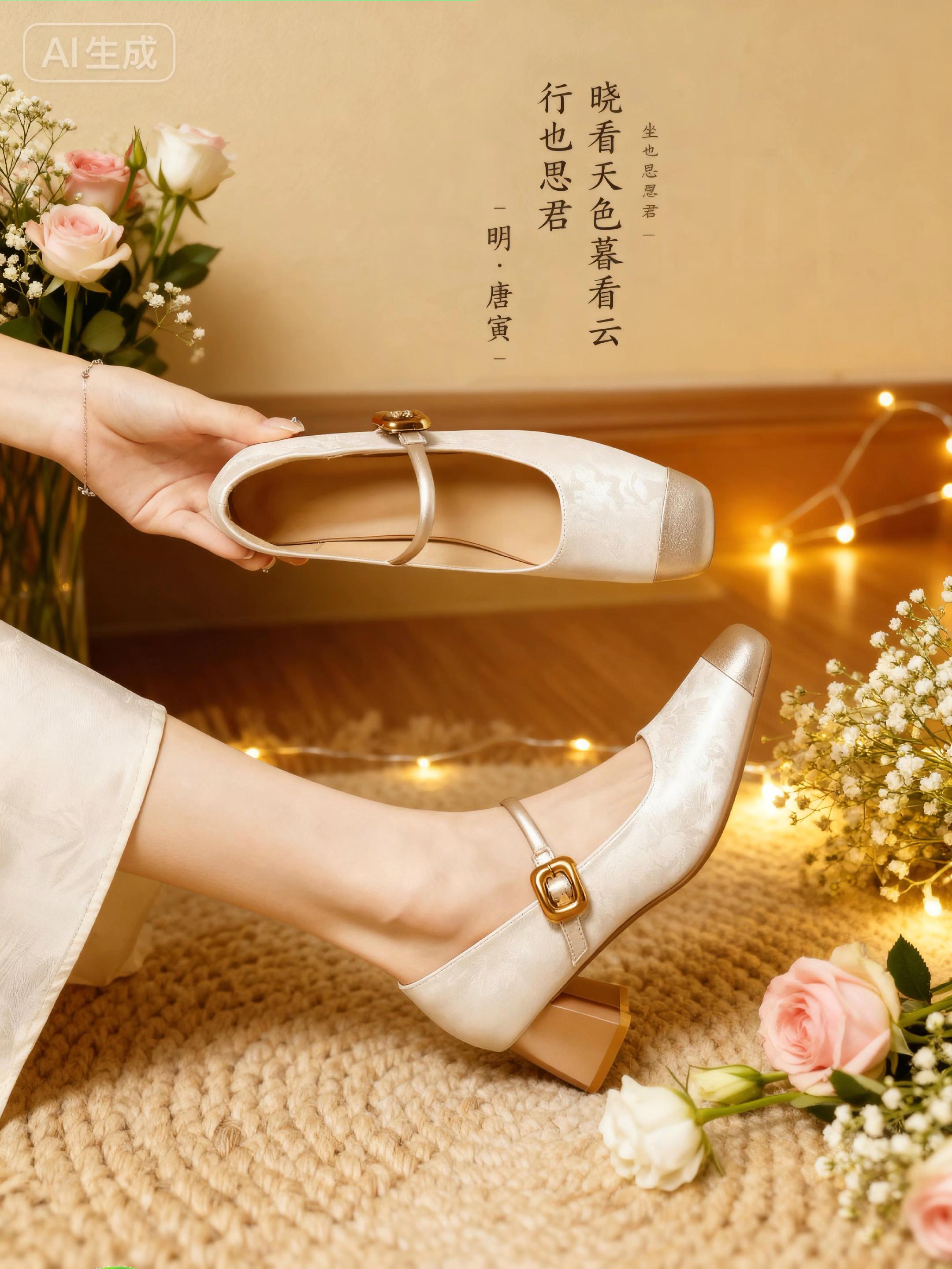新中心国风软底粗跟单鞋#穿出高级感 #引领时尚潮流 #只做高品质#法式高跟鞋 #美搭尽显女神范